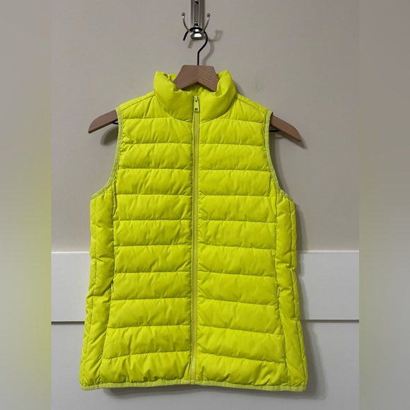 J. Crew Neon Lime Green-Yellow Puffer Vest Size XXS - Picture 3 of 9
